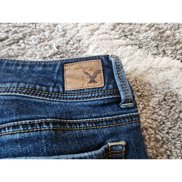 American Eagle Womens Kick Boot Stretch Bootcut Jeans Dark Wash Blue 10 - Picture 8 of 8